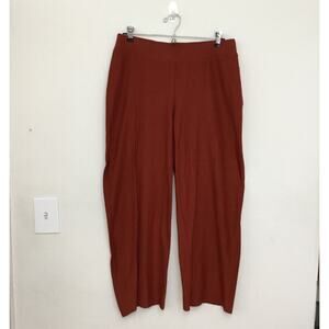 Eileen Fisher Orange Red Wide Leg Crop Pull On Pants Sz S